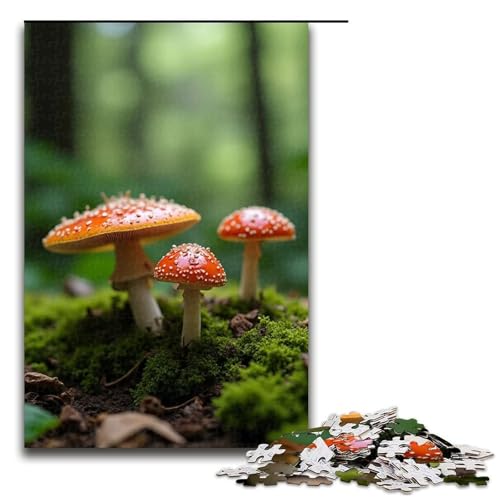 1000-teiliges Pilz-Puzzle für Erwachsene Holzpuzzle Familienspiele 1000 Teile (75 x 50 cm) von mowenbingpeng