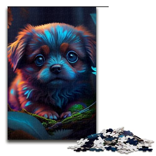 1000-teiliges Pudel-Puzzle für Kinder Holzpuzzle Heimkunst-Dekor 1000 Teile (75 x 50 cm) von mowenbingpeng