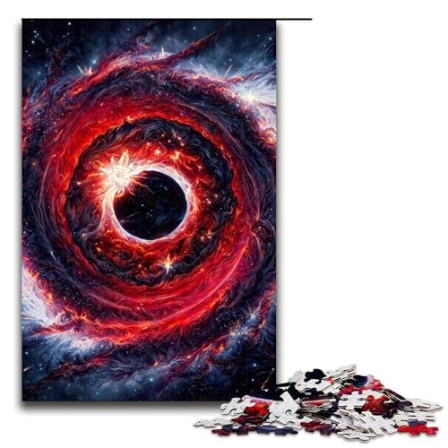 1000-teiliges Puzzle, Lernspiele, rotes Weltraum-Loch-Puzzle für Erwachsene, Holzpuzzle für Familienspaß und Spieleabend, 1000 Teile 1000-teiliges Puzzle, Lernspiele, rotes Weltraum-Loch-Puzzle für Erwachsene, Holzpuzzle für Familienspaß und Spieleabend, 1000 Teile von mowenbingpeng