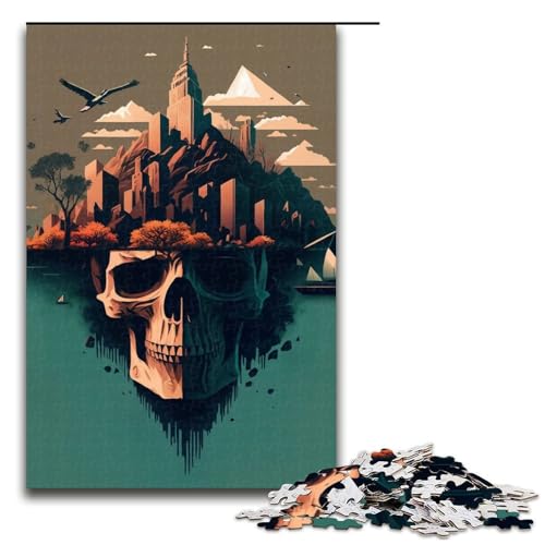 1000-teiliges Puzzle, Neuer Totenkopf, Holzpuzzle für Erwachsene und Kinder, pädagogisches Spielzeug zum Stressabbau, Puzzle 1000 Teile von mowenbingpeng