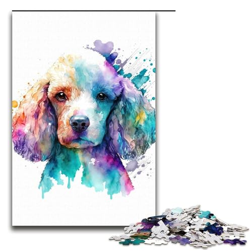 1000-teiliges Puzzle, Pudelhund, Aquarell-Puzzle für Erwachsene, Holzpuzzle, Familienspiele, 1000 Teile 1000-teiliges Puzzle, Pudelhund, Aquarell-Puzzle für Erwachsene, Holzpuzzle, Familienspiele, 1000 Teile von mowenbingpeng