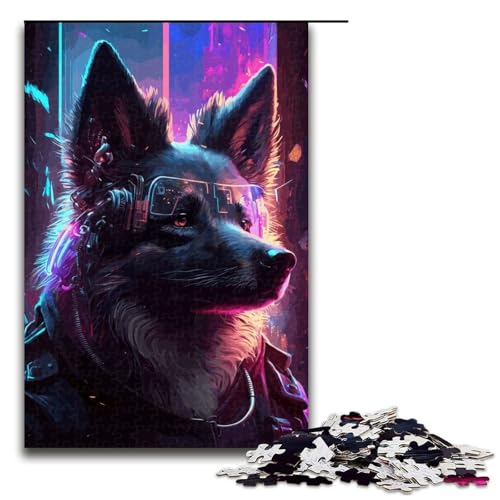 1000-teiliges Puzzle, Punk-Husky-Hund, Puzzle für Erwachsene, Holzpuzzle, Familienspiele, 1000 Teile 1000-teiliges Puzzle, Punk-Husky-Hund, Puzzle für Erwachsene, Holzpuzzle, Familienspiele, 1000 Teile von mowenbingpeng