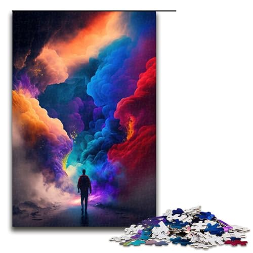1000-teiliges Puzzle „Bunte Träume“ für Erwachsene und Kinder Holzpuzzle pädagogisches Spielzeug zum Stressabbau Puzzle 1000 Teile (75 x 50 cm) von mowenbingpeng