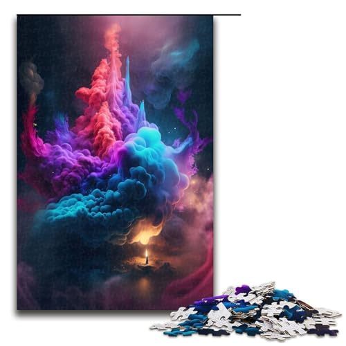 1000-teiliges Puzzle „Colourful Dreams“ für Erwachsene Holzpuzzle Familienspiele 1000 Teile (75 x 50 cm) von mowenbingpeng