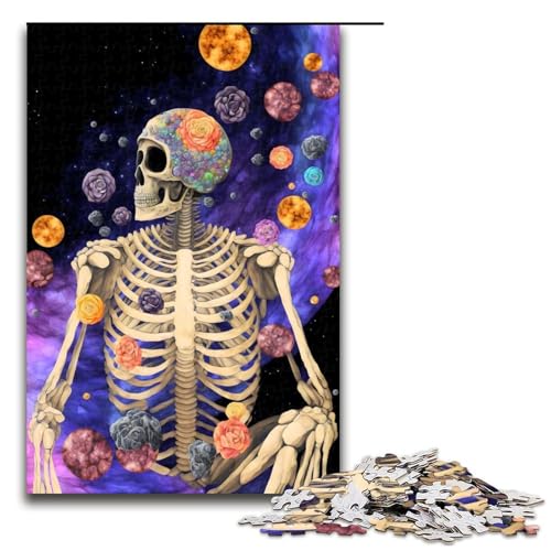 1000-teiliges Puzzle „Cosmic Skull Adventure“ aus Holz Lernspiele Heimdekoration 1000 Teile (75 x 50 cm) von mowenbingpeng