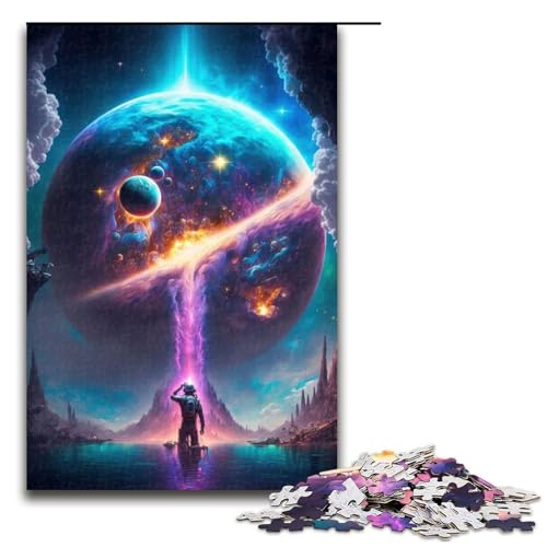 1000-teiliges Puzzle „Farben des Weltraumplaneten“ Puzzle für Erwachsene Holzpuzzle Familienspiele 1000 Teile (75 x 50 cm) von mowenbingpeng