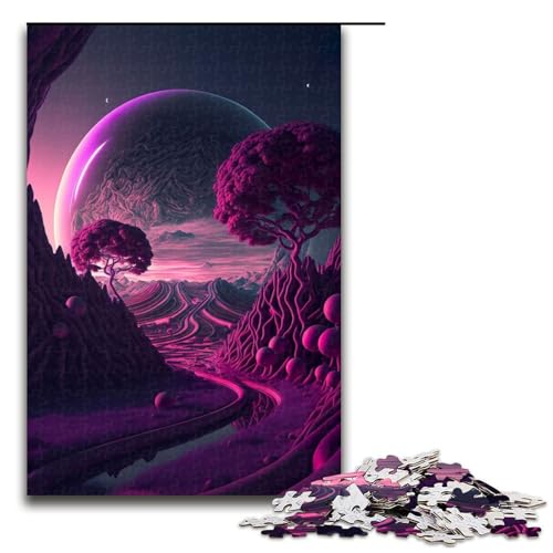 1000-teiliges Puzzle „Kosmische Landschaft“ für Kinder Holzpuzzle Heimkunstdekor 1000 Teile (75 x 50 cm) von mowenbingpeng