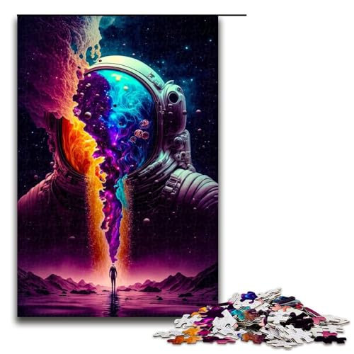 1000-teiliges Puzzle „Kosmischer Astronaut“ Holzpuzzle Lernspiele Heimdekoration 1000 Teile (75 x 50 cm) von mowenbingpeng