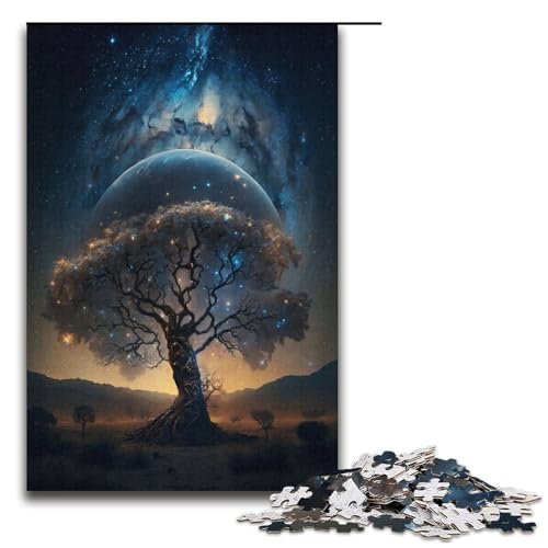 1000-teiliges Puzzle „Kosmischer Lebensbaum“ für Erwachsene Papierpuzzle anspruchsvolles Spiel 1000 Teile (38 x 26 cm) von mowenbingpeng