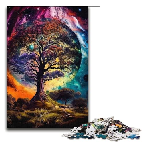 1000-teiliges Puzzle „Kosmischer Lebensbaum“ für Erwachsene Papierpuzzle anspruchsvolles Spiel 1000 Teile (38 x 26 cm) von mowenbingpeng
