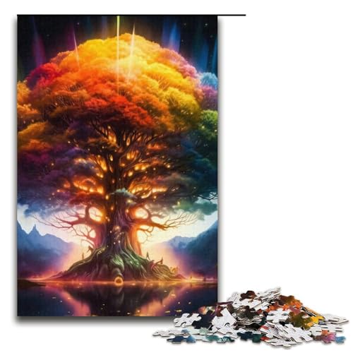 1000-teiliges Puzzle „Kosmischer Lebensbaum“ für Erwachsene und Kinder Papierpuzzle pädagogisches Spielzeug zum Stressabbau Puzzle 1000 Teile (38 x 26 cm) von mowenbingpeng