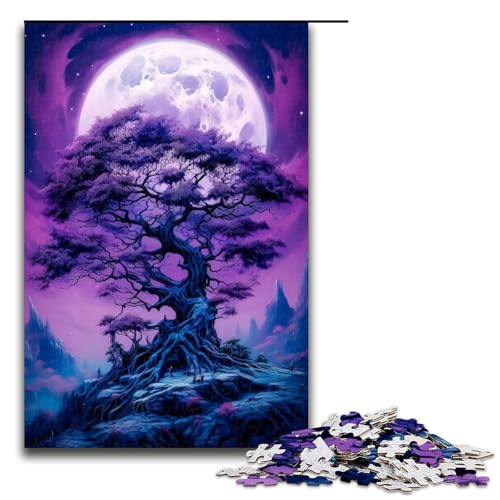1000-teiliges Puzzle „Kosmischer Lebensbaum“ für Kinder Holzpuzzle Heimkunstdekor 1000 Teile (75 x 50 cm) von mowenbingpeng