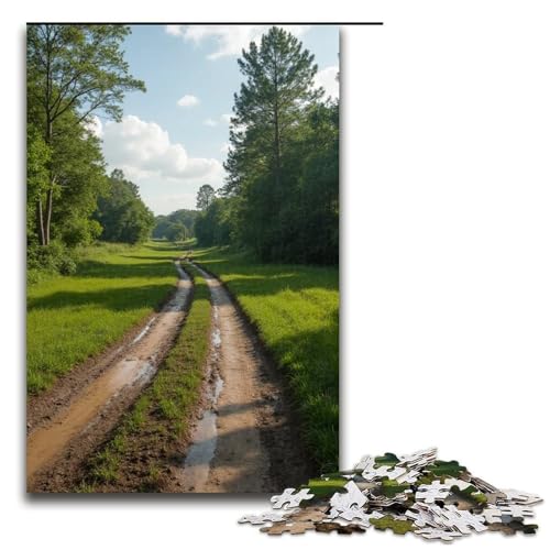 1000-teiliges Puzzle „Ländliche Schlammstraße für Kinder Holzpuzzle Heimkunstdekor 1000 Teile (75 x 50 cm) von mowenbingpeng
