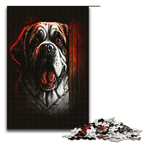 1000-teiliges Puzzle „Mad Dog“ für Erwachsene und Kinder, Holzpuzzle, pädagogisches Spielzeug zum Stressabbau, Puzzle 1000 Teile von mowenbingpeng