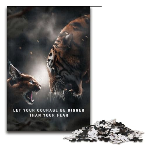 1000-teiliges Puzzle „Mut größer als Angst“ für Erwachsene Papierpuzzle anspruchsvolles Spiel 1000 Teile (38 x 26 cm) von mowenbingpeng