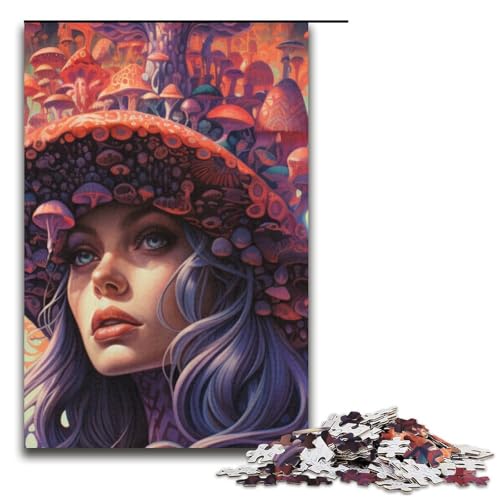 1000-teiliges Puzzle „Psychedelic Witch“ für Erwachsene und Kinder Papierpuzzle pädagogisches Spielzeug zum Stressabbau Puzzle 1000 Teile (38 x 26 cm) von mowenbingpeng