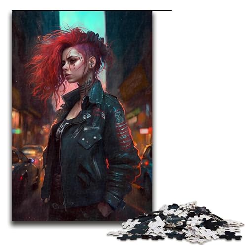 1000-teiliges Puzzle „Punk Girl“ () Puzzle aus Holz, Lernspiele, Heimdekoration, 1000 Teile von mowenbingpeng