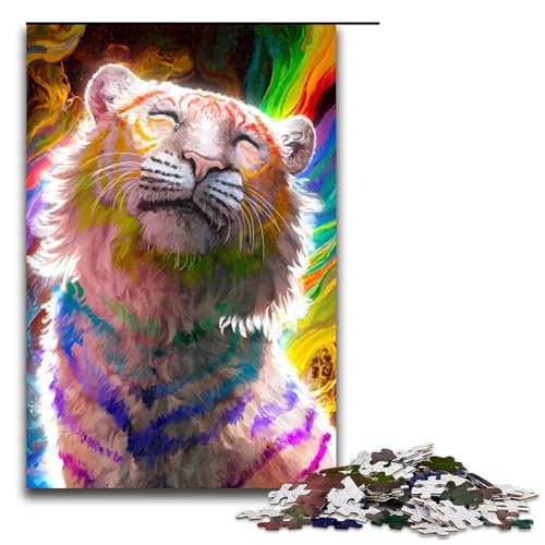 1000-teiliges Puzzle „Regenbogentiger“ aus Holz, Lernspiele, Heimdekoration, 1000 Teile 1000-teiliges Puzzle „Regenbogentiger“ aus Holz, Lernspiele, Heimdekoration, 1000 Teile von mowenbingpeng