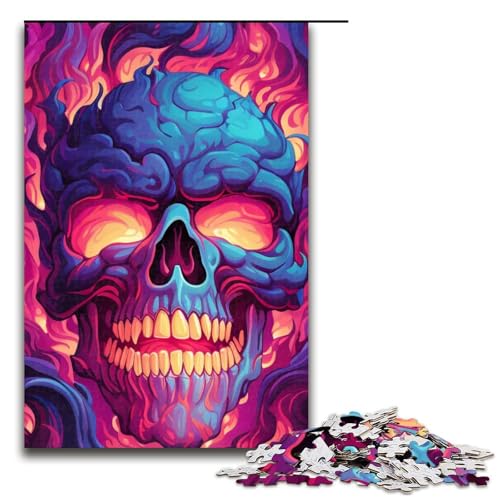 1000-teiliges Puzzle „Rosen und Totenköpfe“ für Erwachsene Holzpuzzle anspruchsvolles Spiel 1000 Teile (75 x 50 cm) von mowenbingpeng