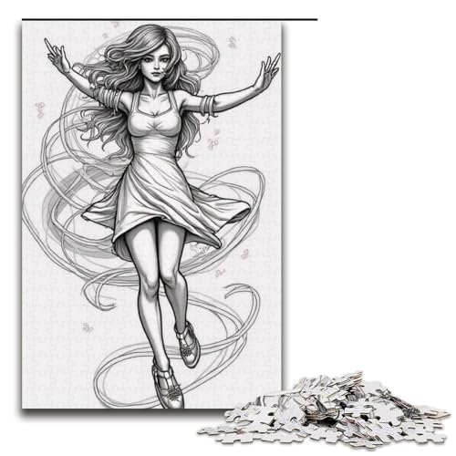 1000-teiliges Puzzle Aurora Dance () Puzzle für Erwachsene und Kinder Holzpuzzle pädagogisches Spielzeug zum Stressabbau Puzzle 1000 Teile (38 x 26 cm) von mowenbingpeng