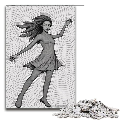 1000-teiliges Puzzle Aurora Dance für Erwachsene und Kinder Holzpuzzle pädagogisches Spielzeug zum Stressabbau Puzzle 1000 Teile (38 x 26 cm) von mowenbingpeng