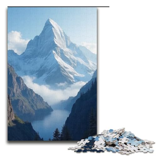 1000-teiliges Puzzle Berge über Berge für Erwachsene Holzpuzzle Familienspiele 1000 Teile (38 x 26 cm) von mowenbingpeng