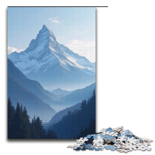 1000-teiliges Puzzle Berge über Berge für Erwachsene und Kinder Holzpuzzle pädagogisches Spielzeug zum Stressabbau Puzzle 1000 Teile (38 x 26 cm) von mowenbingpeng