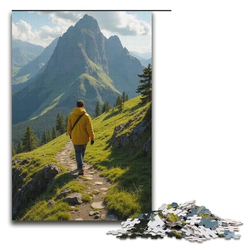 1000-teiliges Puzzle Bergsteigen-Puzzle für Erwachsene Holzpuzzle Familienspiele 1000 Teile (38 x 26 cm) von mowenbingpeng
