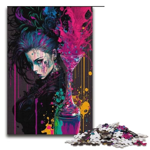 1000-teiliges Puzzle Bunte Frau Papierpuzzle Lernspiele Heimdekoration 1000 Teile (38 x 26 cm) von mowenbingpeng