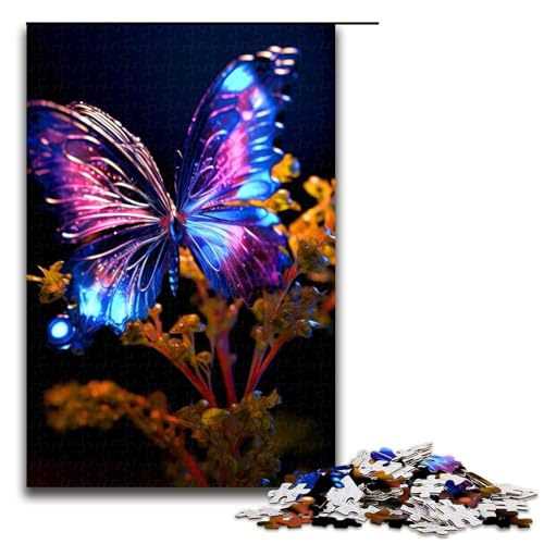 1000-teiliges Puzzle Bunte Schmetterlinge Holzpuzzle Lernspiele Heimdekoration 1000 Teile (75 x 50 cm) von mowenbingpeng