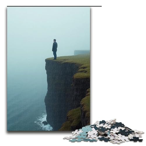 1000-teiliges Puzzle Cliff Jigsaw für Erwachsene Holzpuzzle anspruchsvolles Spiel 1000 Teile (75 x 50 cm) von mowenbingpeng