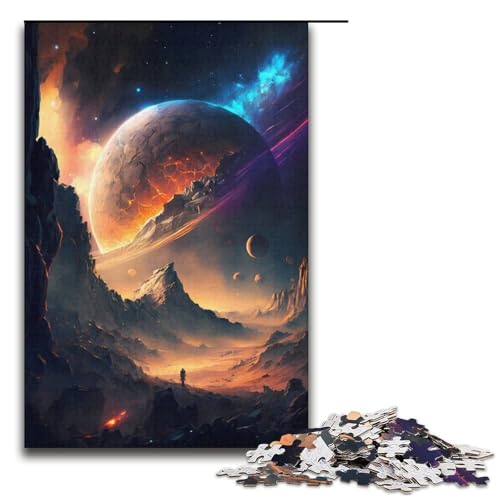 1000-teiliges Puzzle Crack Planet Landscape Jigsaw für Erwachsene Papierpuzzle anspruchsvolles Spiel 1000 Teile (38 x 26 cm) von mowenbingpeng