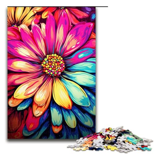 1000-teiliges Puzzle Daisy_buntes Puzzle für Erwachsene Holzpuzzle Familienspiele 1000 Teile (75 x 50 cm) von mowenbingpeng