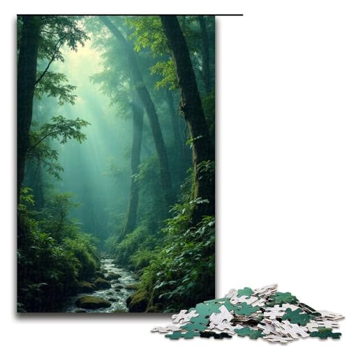 1000-teiliges Puzzle Deep Jungle für Erwachsene Holzpuzzle Familienspiel 1000 Teile (75 x 50 cm) von mowenbingpeng