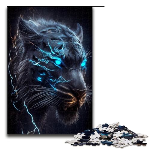 1000 teiliges Puzzle Der brüllende Tiger für Erwachsene und Kinder Holzpuzzle pädagogisches Spielzeug zum Stressabbau Puzzle 1000 Teile (75 x 50 cm) von mowenbingpeng