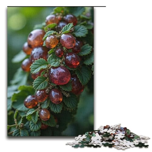 1000-teiliges Puzzle Die Reben sind voller Juwelen Holzpuzzle für Erwachsene und Kinder pädagogisches Spielzeug zum Stressabbau Puzzle 1000 Teile (38 x 26 cm) von mowenbingpeng