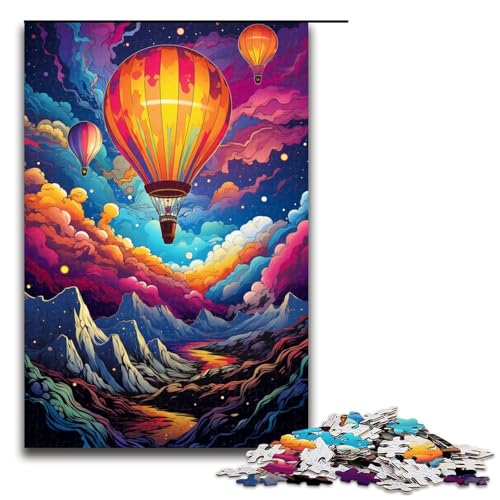 1000-teiliges Puzzle Fantasie bunt wunderschön Heißluftballon Holzpuzzle Lernspiele Heimdekoration 1000 Teile (75 x 50 cm) von mowenbingpeng
