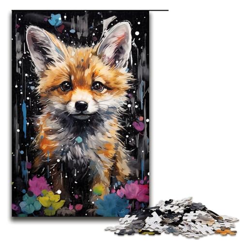1000-teiliges Puzzle Fantasie bunter Kleiner Fuchs Holzpuzzle Lernspiele Heimdekoration 1000 Teile (75 x 50 cm) von mowenbingpeng