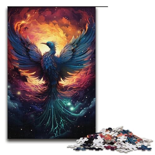 1000-teiliges Puzzle Fantasie buntes Phönix-Puzzle Holzpuzzle Lernspiele Heimdekoration 1000 Teile (38 x 26 cm) von mowenbingpeng