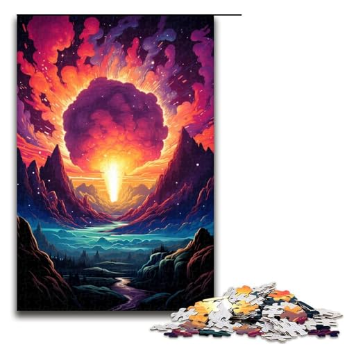 1000-teiliges Puzzle Fantasie wunderschöne Landschaft Puzzle für Erwachsene Holzpuzzle anspruchsvolles Spiel 1000 Teile (75 x 50 cm) von mowenbingpeng