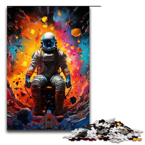 1000-teiliges Puzzle Fantasy-Astronaut Puzzle für Erwachsene und Kinder Holzpuzzle pädagogisches Spielzeug zum Stressabbau Puzzle 1000 Teile (75 x 50 cm) von mowenbingpeng