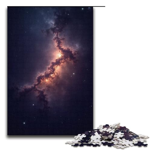 1000-teiliges Puzzle Galaxie-Puzzle für Erwachsene Holzpuzzle Familienspiele 1000 Teile (38 x 26 cm) von mowenbingpeng