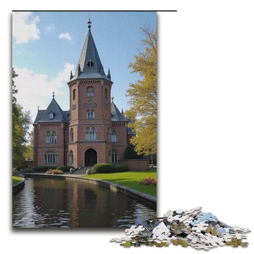 1000-teiliges Puzzle Haus-Puzzle für Erwachsene Holzpuzzle anspruchsvolles Spiel 1000 Teile (38 x 26 cm) von mowenbingpeng