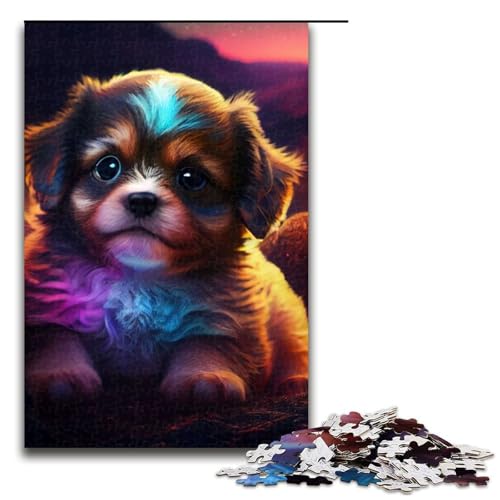 1000-teiliges Puzzle Haustierpudel Puzzle für Erwachsene Holzpuzzle Familienspiel 1000 Teile (75 x 50 cm) von mowenbingpeng
