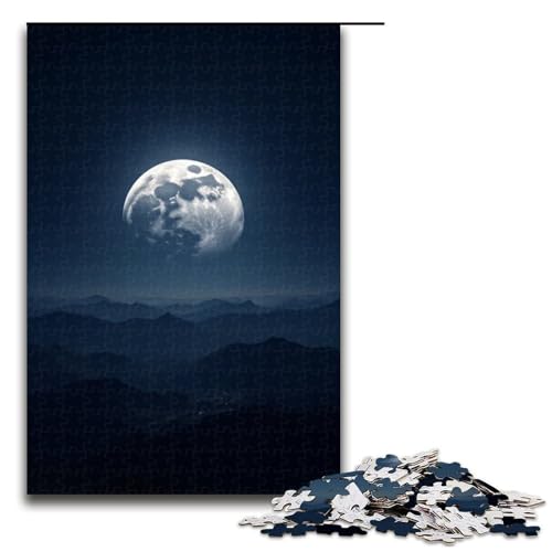 1000-teiliges Puzzle Heller Mond über tausend Meilen für Erwachsene Holzpuzzle anspruchsvolles Spiel 1000 Teile (75 x 50 cm) von mowenbingpeng