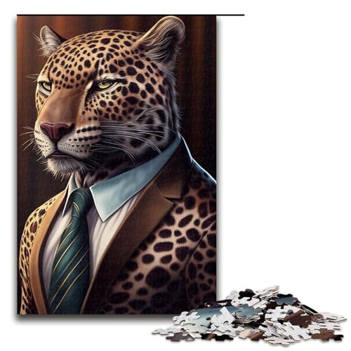 1000-teiliges Puzzle Jaguar-Anzug Tierkleidung Puzzle für Erwachsene Holzpuzzle Familienspiele 1000 Teile (75 x 50 cm) von mowenbingpeng