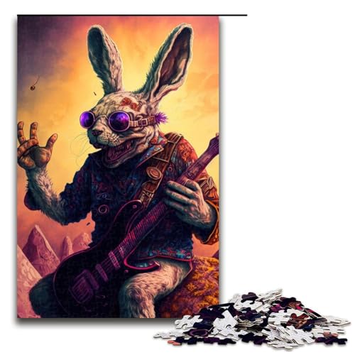 1000-teiliges Puzzle Kaninchen Gitarre Tierpuzzle für Erwachsene Holzpuzzle Herausforderndes Spiel 1000 PCS 1000-teiliges Puzzle Kaninchen Gitarre Tierpuzzle für Erwachsene Holzpuzzle Herausforderndes Spiel 1000 PCS von mowenbingpeng