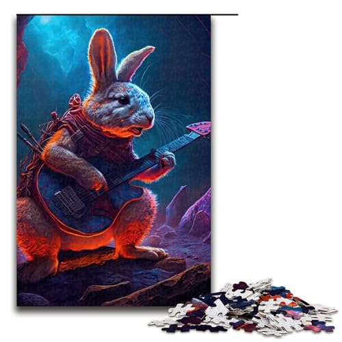 1000-teiliges Puzzle Kaninchen Gitarre Tierpuzzle für Erwachsene Holzpuzzle Herausforderndes Spiel 1000 PCS 1000-teiliges Puzzle Kaninchen Gitarre Tierpuzzle für Erwachsene Holzpuzzle Herausforderndes Spiel 1000 PCS von mowenbingpeng