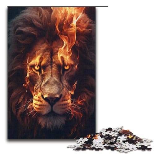 1000 teiliges Puzzle König der Graslandlöwen für Erwachsene Holzpuzzle anspruchsvolles Spiel 1000 Teile (38 x 26 cm) von mowenbingpeng