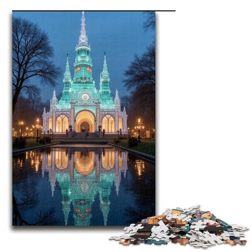 1000-teiliges Puzzle Kristallpalast für Kinder Holzpuzzle Heimkunstdekor 1000 Teile (75 x 50 cm) von mowenbingpeng
